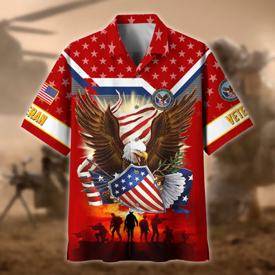 Premium Eagle US Veteran Polo And Hawaii Shirt