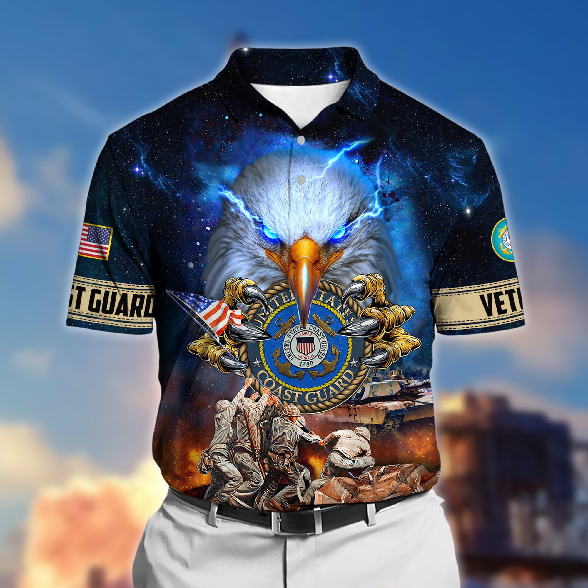 Premium Honor The Fallen US Veteran Polo Shirt
