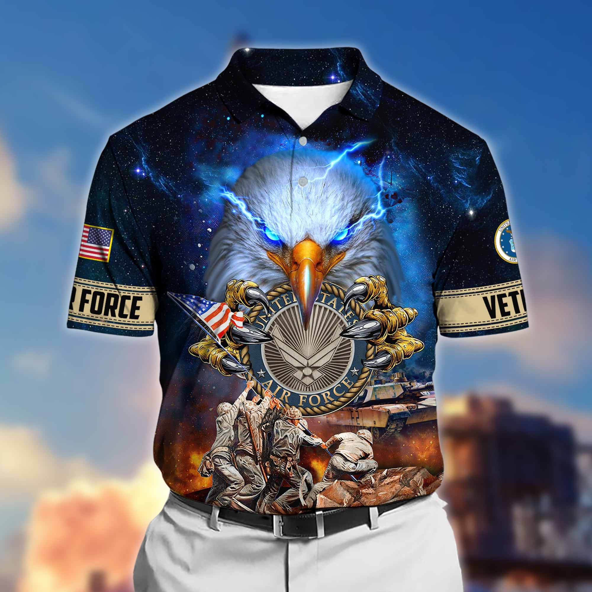 Premium Honor The Fallen US Veteran Polo Shirt