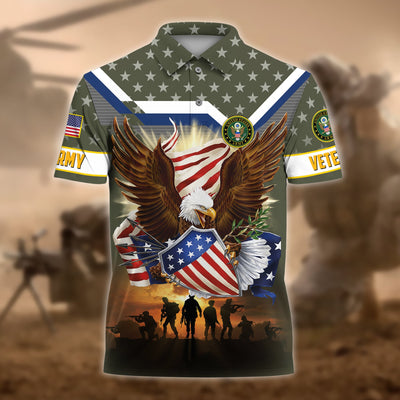 Premium Eagle US Veteran Polo And Hawaii Shirt