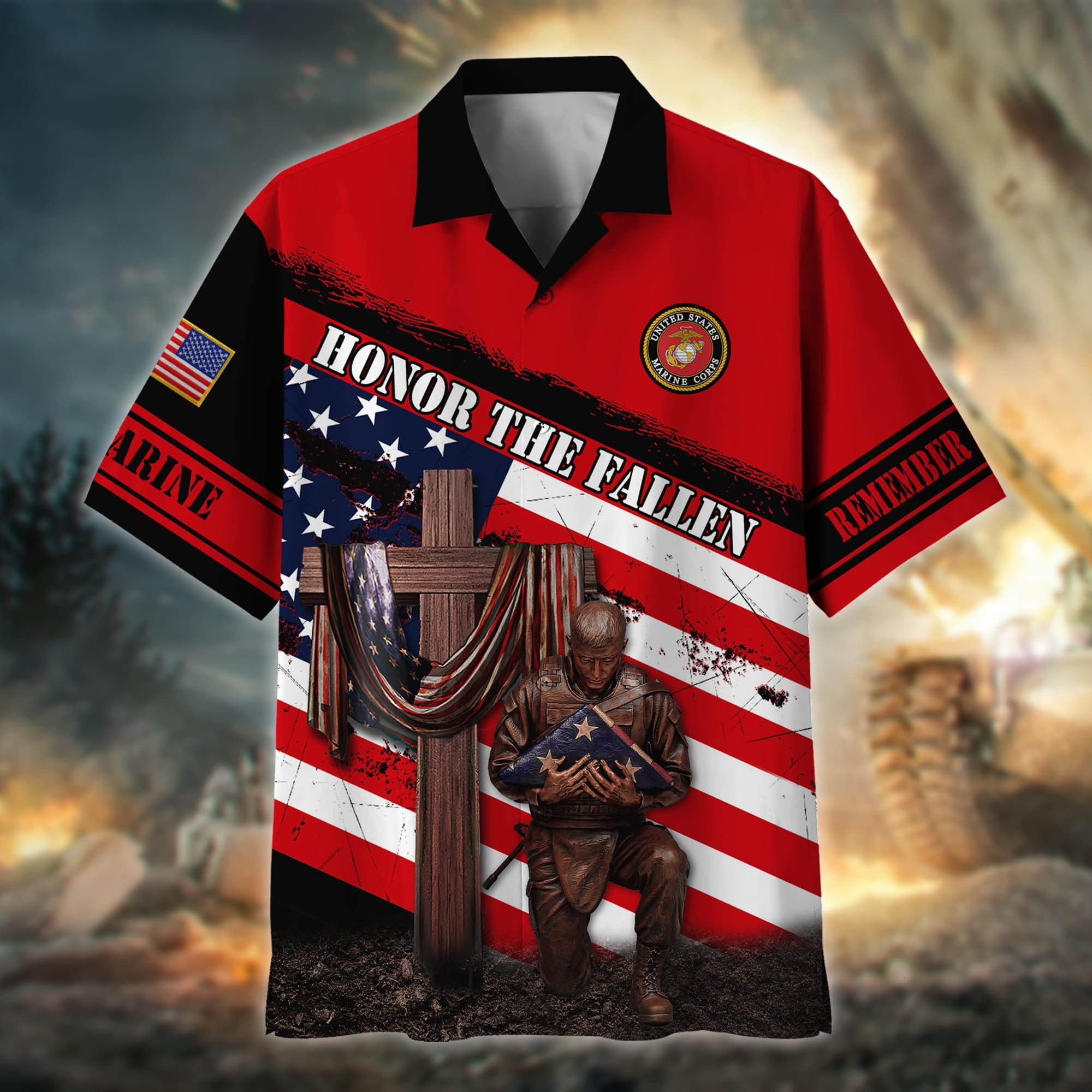 Premium Honor The Fallen US Veteran Polo And Hawaii Shirt