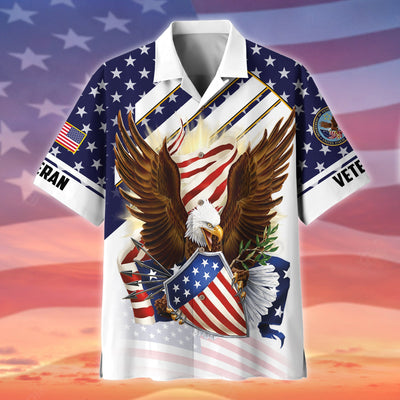 Premium Eagle US Veteran Polo And Hawaii Shirt
