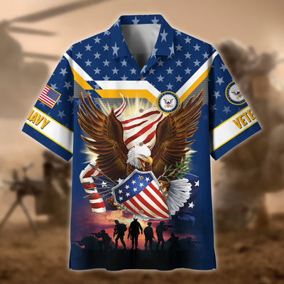Premium Eagle US Veteran Polo And Hawaii Shirt