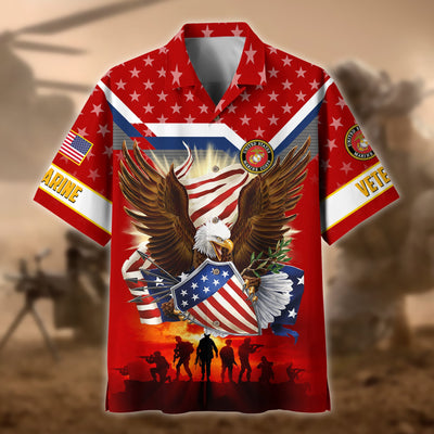 Premium Eagle US Veteran Polo And Hawaii Shirt