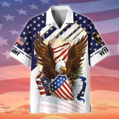 Premium Eagle US Veteran Polo And Hawaii Shirt