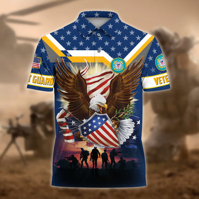 Premium Eagle US Veteran Polo And Hawaii Shirt