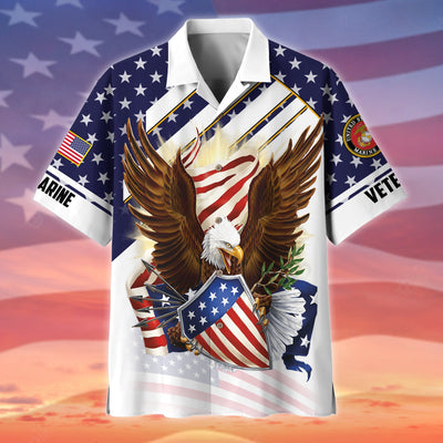 Premium Eagle US Veteran Polo And Hawaii Shirt