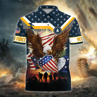 Premium Eagle US Veteran Polo And Hawaii Shirt