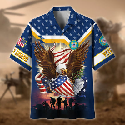 Premium Eagle US Veteran Polo And Hawaii Shirt