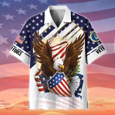 Premium Eagle US Veteran Polo And Hawaii Shirt