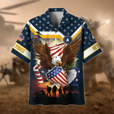 Premium Eagle US Veteran Polo And Hawaii Shirt