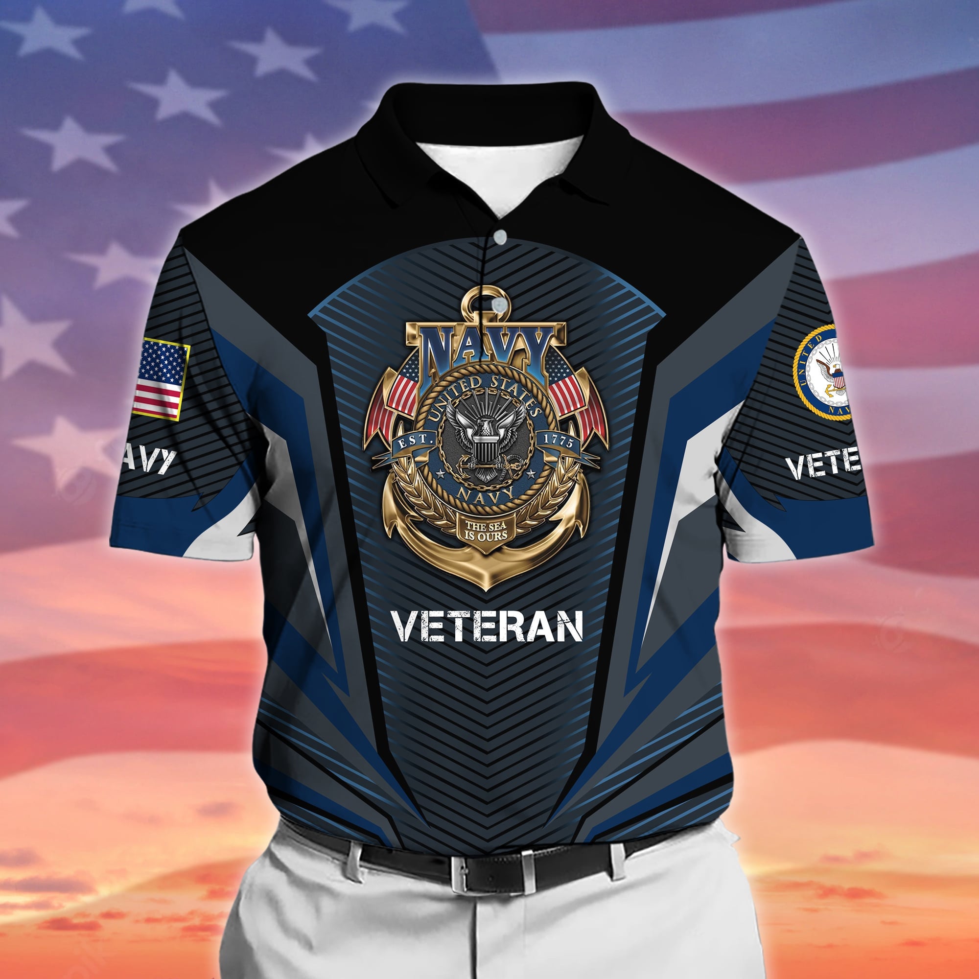 Premium Proudly Served US Veteran Polo Shirt