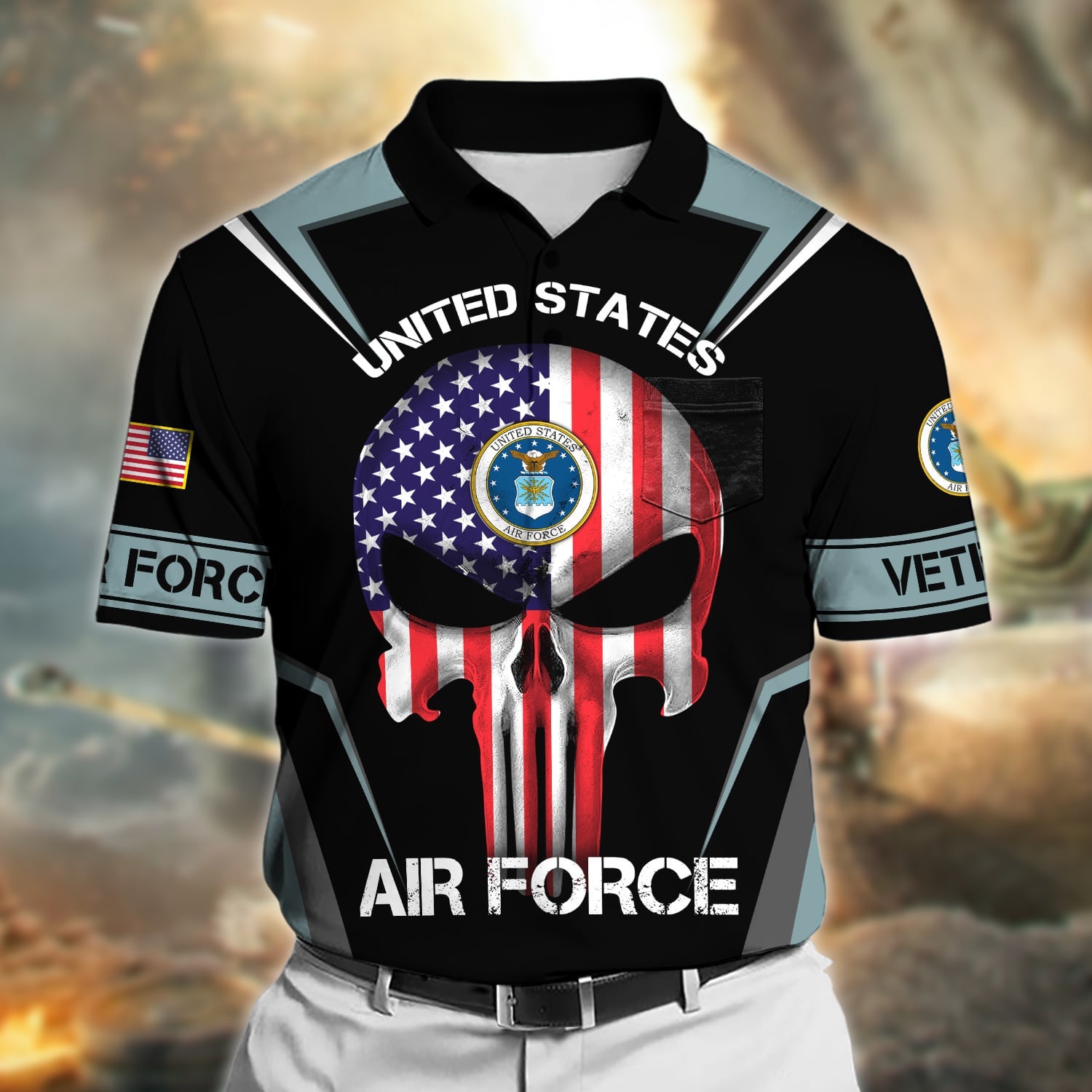 Premium US Veteran Polo Shirt With Pocket