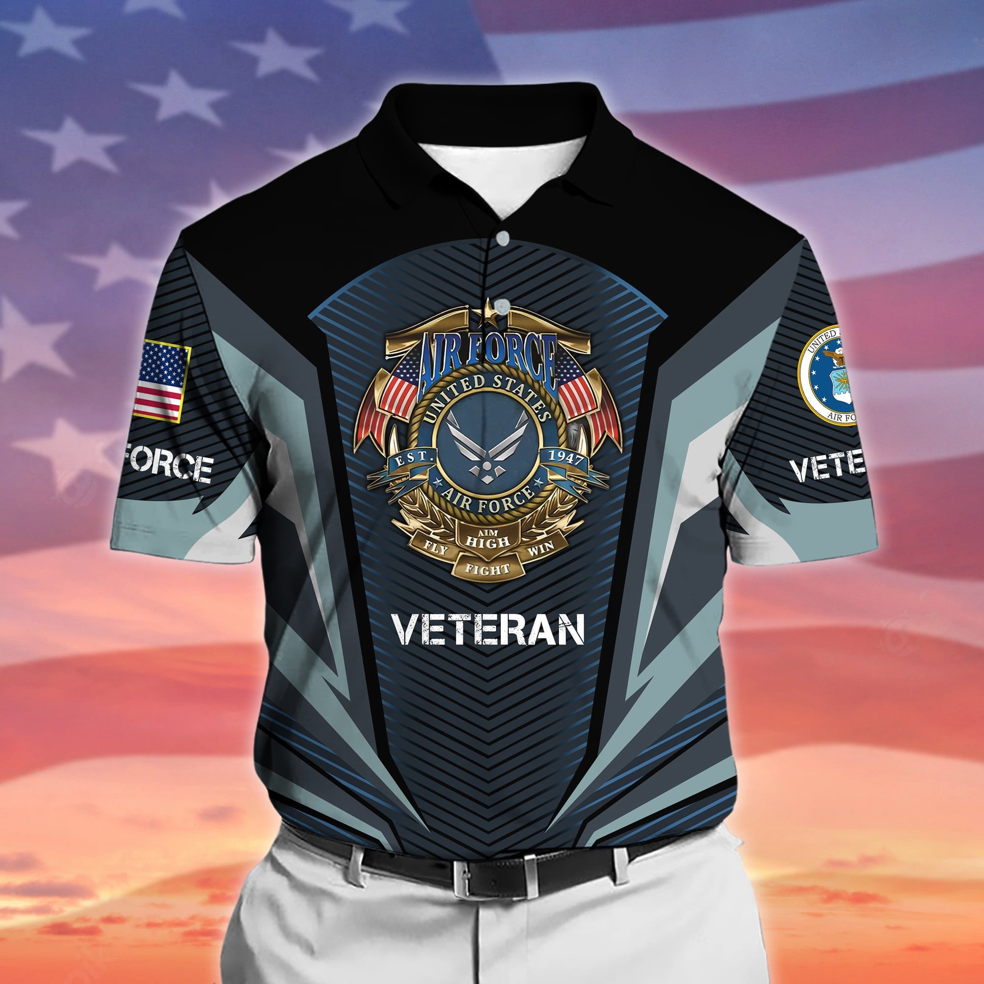 Premium Proudly Served US Veteran Polo Shirt