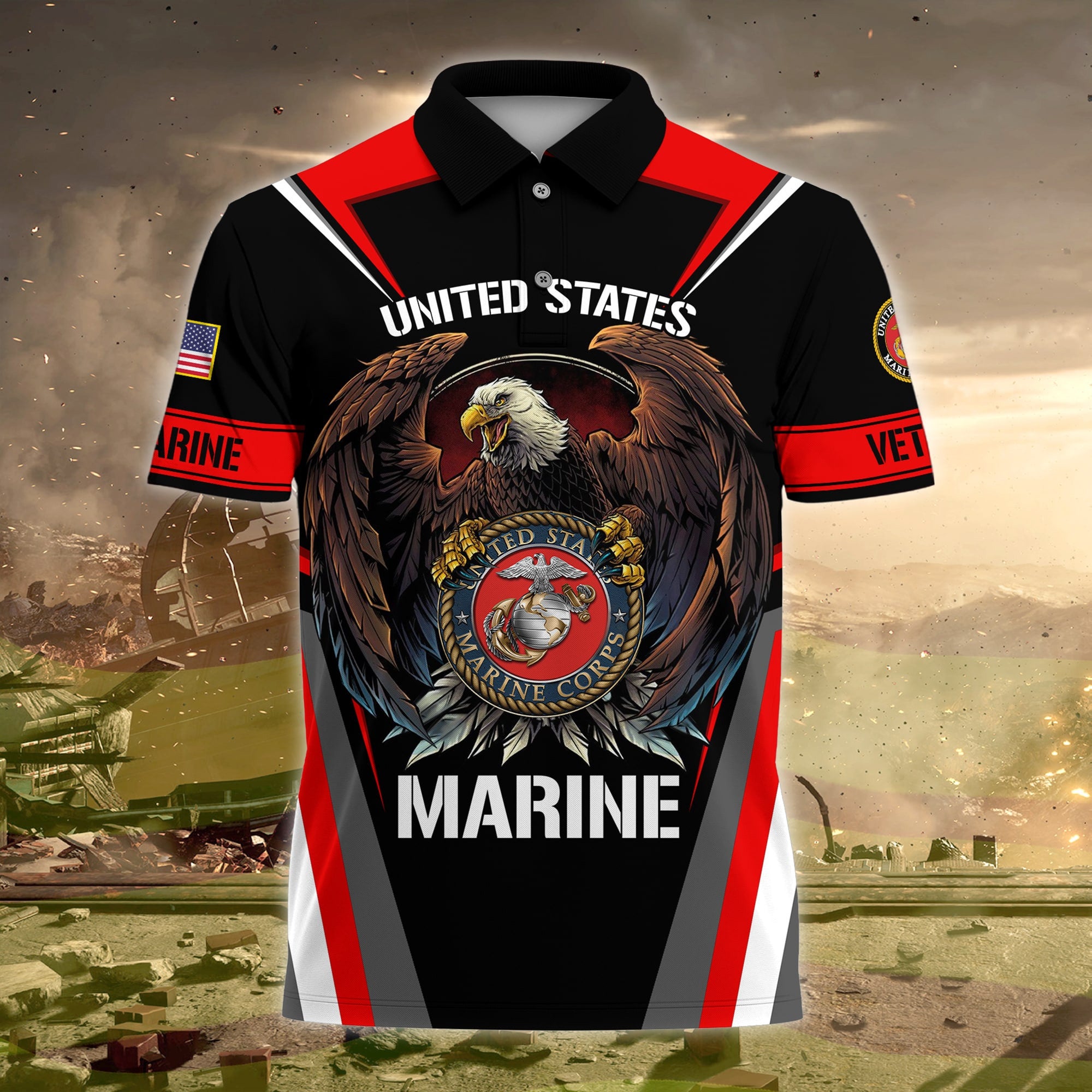 Premium US Veteran Polo Shirt