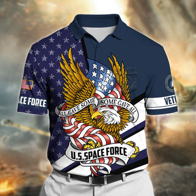 Premium All Gave Some Some Gave All US Veteran Polo Shirt With Pocket