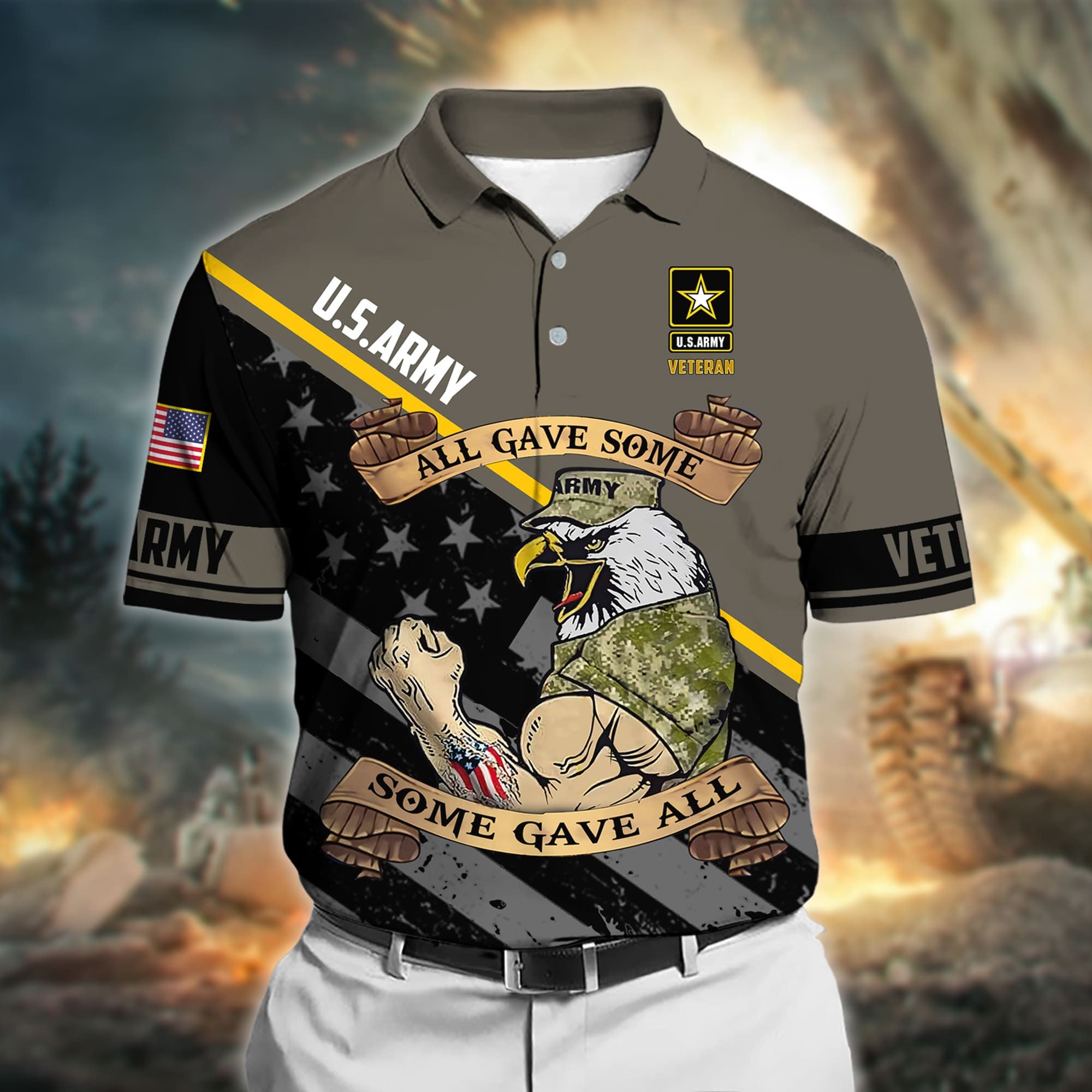 Premium All Gave Some Some Gave All US Veteran Polo Shirt
