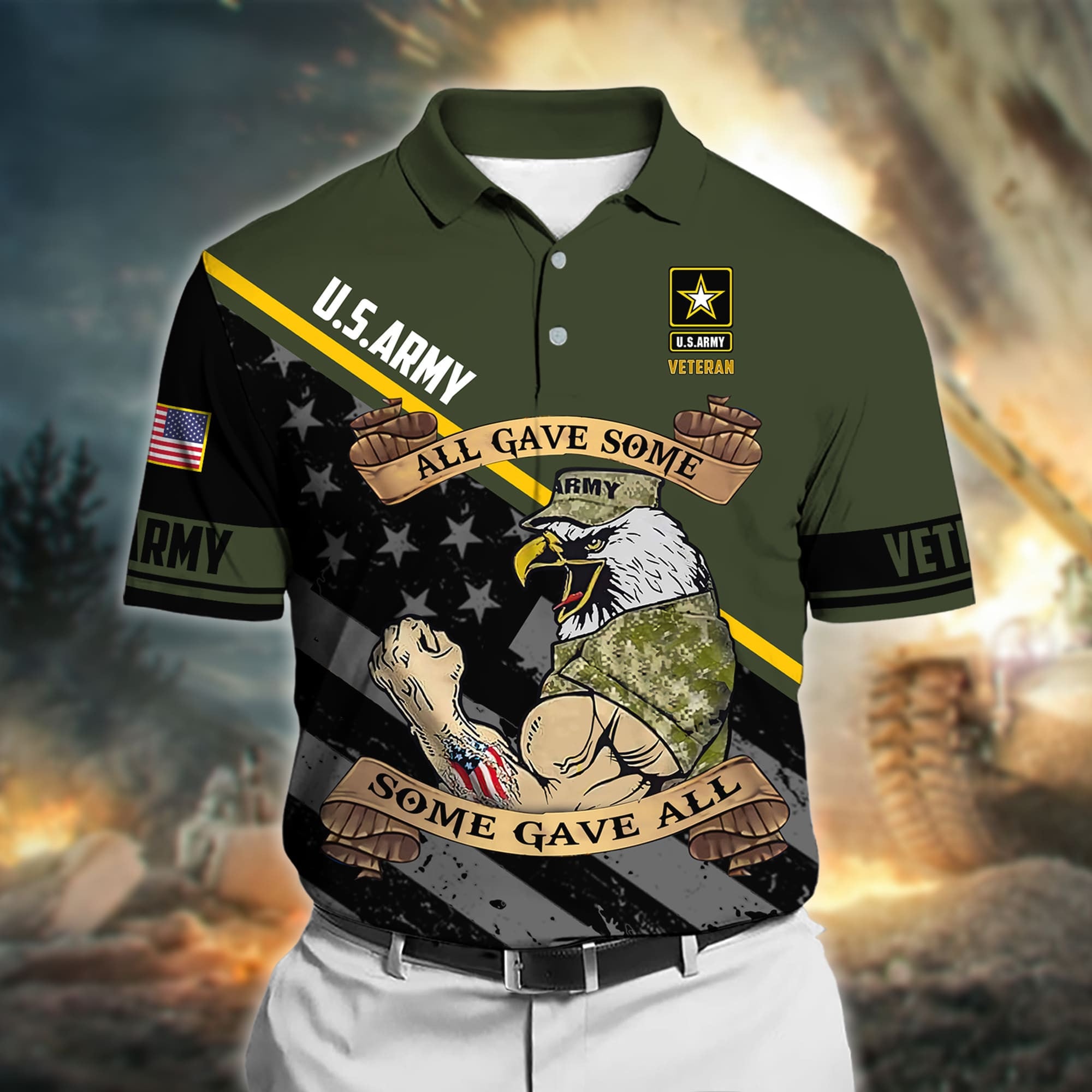 Premium All Gave Some Some Gave All US Veteran Polo Shirt