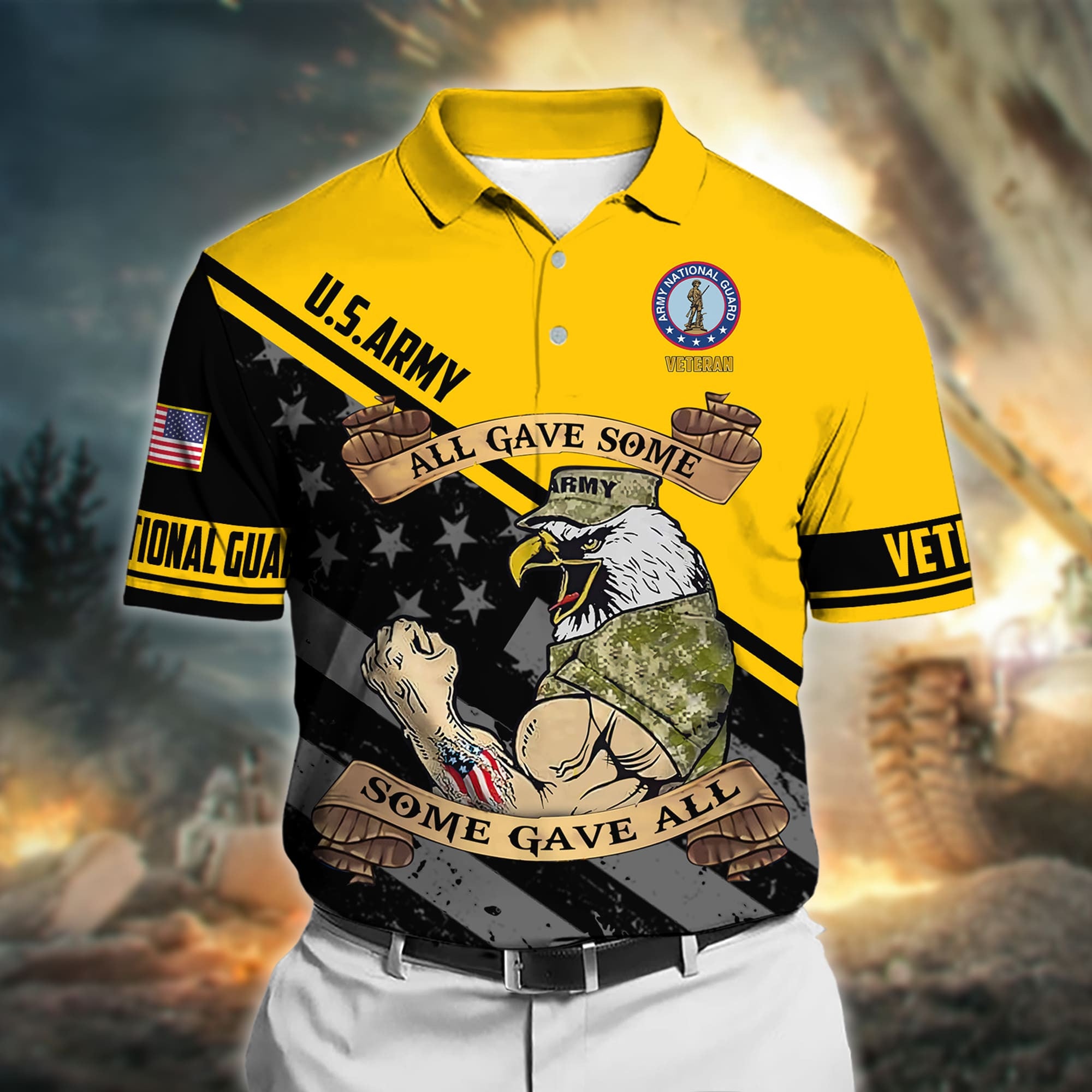 Premium All Gave Some Some Gave All US Veteran Polo Shirt