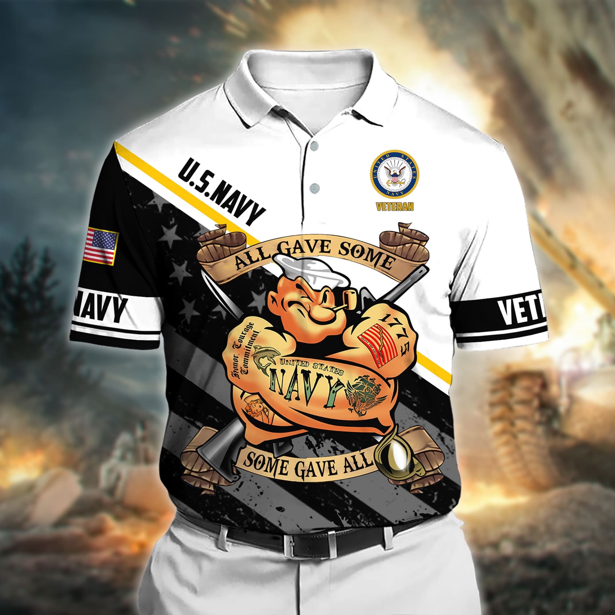 Premium All Gave Some Some Gave All US Veteran Polo Shirt