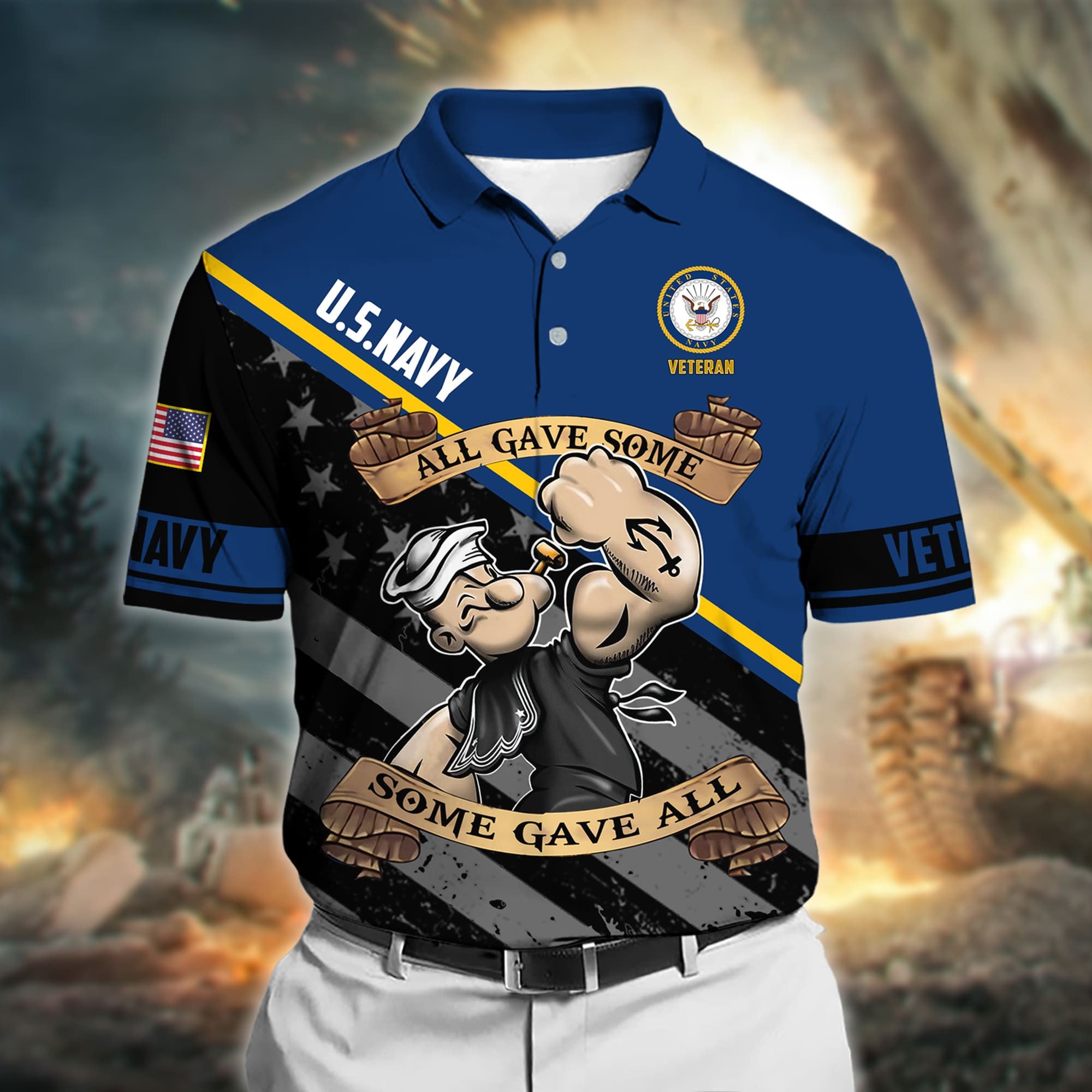 Premium All Gave Some Some Gave All US Veteran Polo Shirt