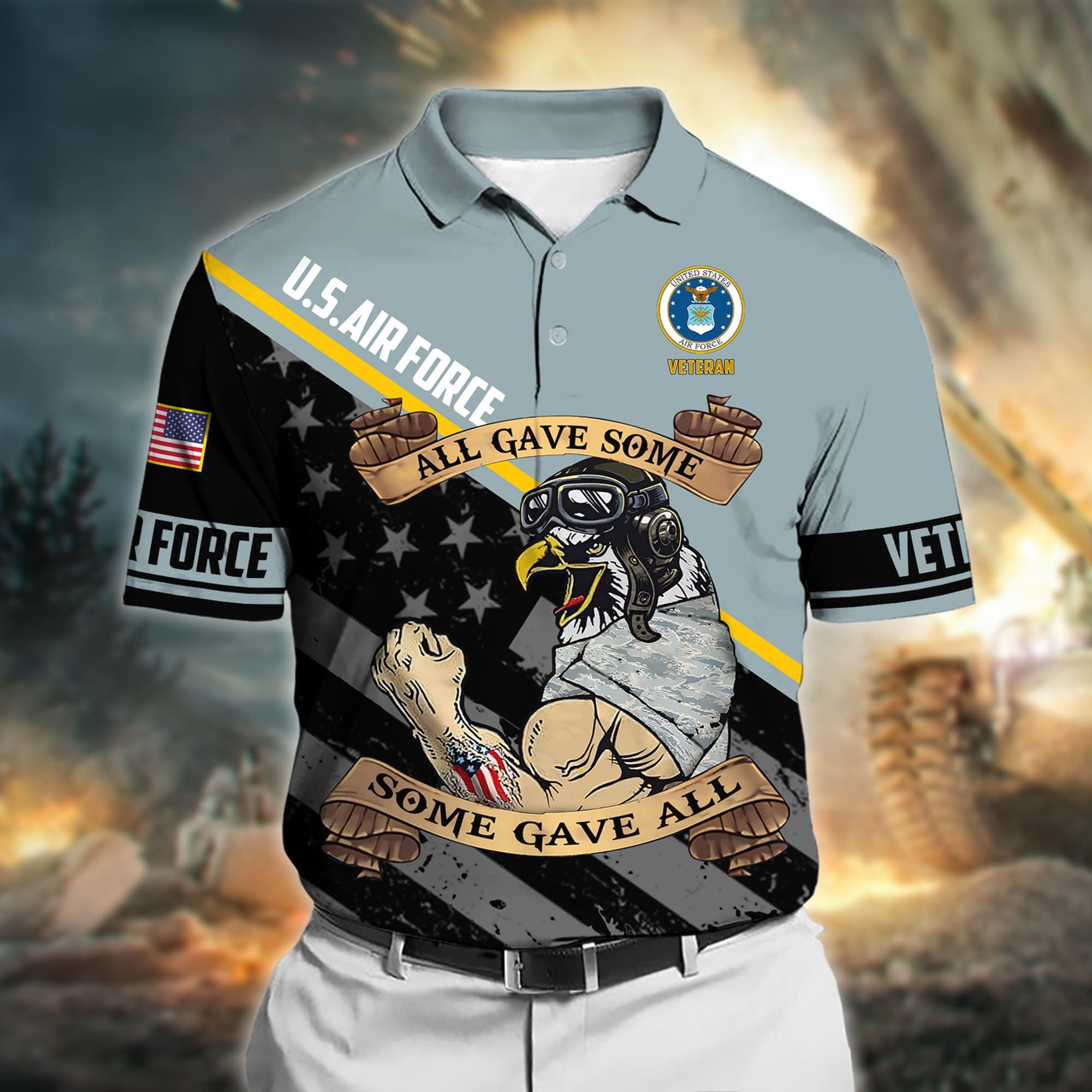 Premium All Gave Some Some Gave All US Veteran Polo Shirt