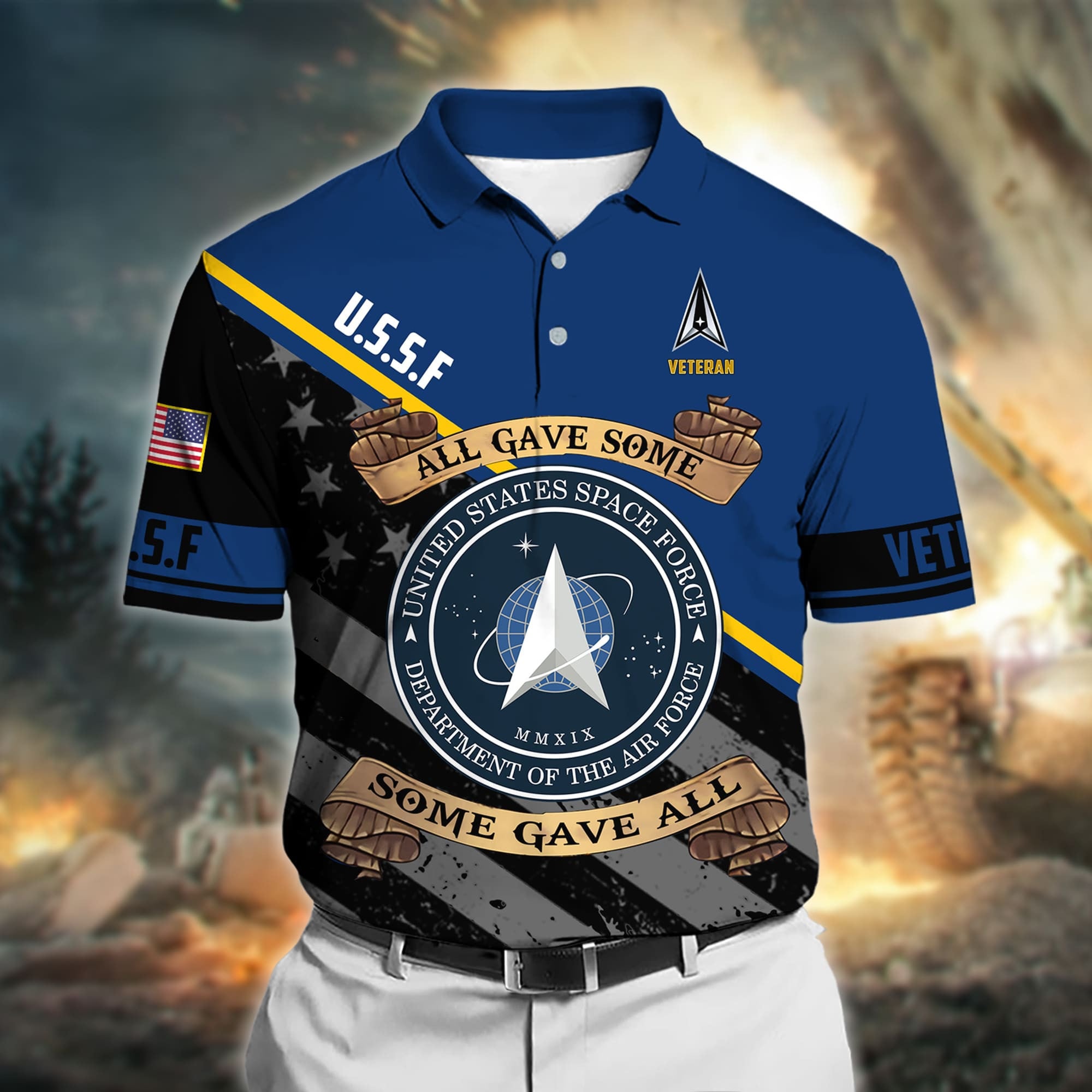 Premium All Gave Some Some Gave All US Veteran Polo Shirt
