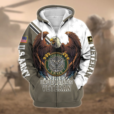 Premium Eagle US Veteran Zip Hoodie