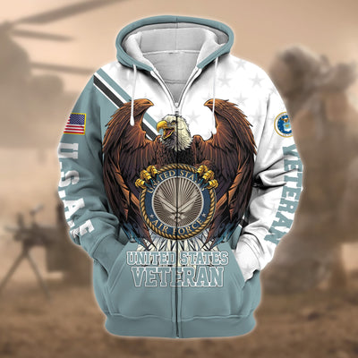 Premium Eagle US Veteran Zip Hoodie