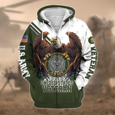 Premium Eagle US Veteran Zip Hoodie