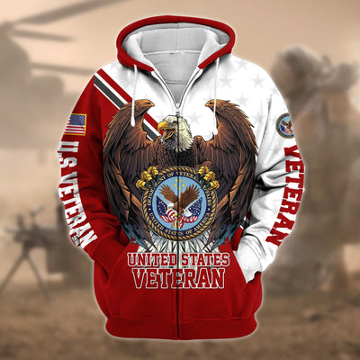 Premium Eagle US Veteran Zip Hoodie