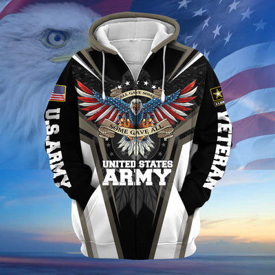Premium All Gave Some Some Gave All US Veteran Zip Hoodie