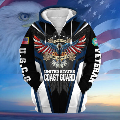 Premium All Gave Some Some Gave All US Veteran Zip Hoodie