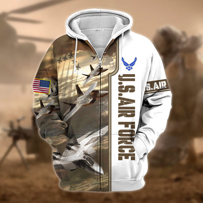 Premium Honoring All Who Served US Veteran Zip Hoodie