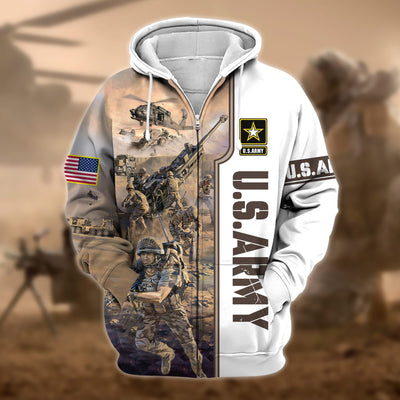 Premium Honoring All Who Served US Veteran Zip Hoodie