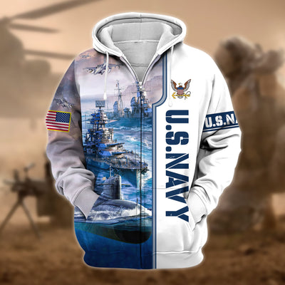 Premium Honoring All Who Served US Veteran Zip Hoodie