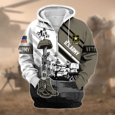 Premium Honoring All Who Served US Veteran Zip Hoodie