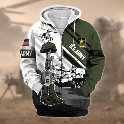 Premium Honoring All Who Served US Veteran Zip Hoodie