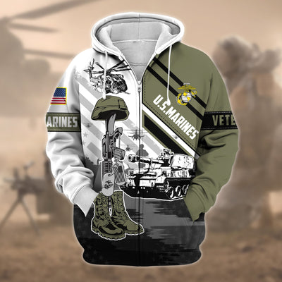 Premium Honoring All Who Served US Veteran Zip Hoodie
