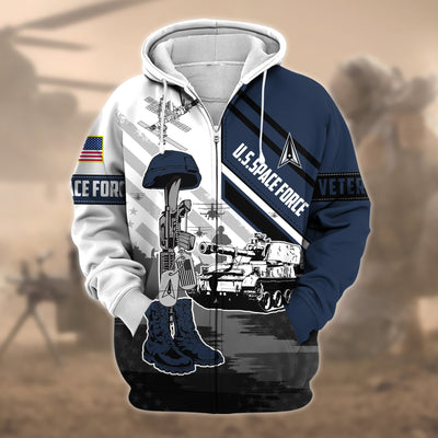 Premium Honoring All Who Served US Veteran Zip Hoodie