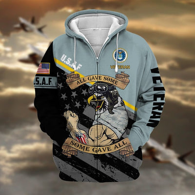 Premium US Military Services US Veteran Zip Hoodie