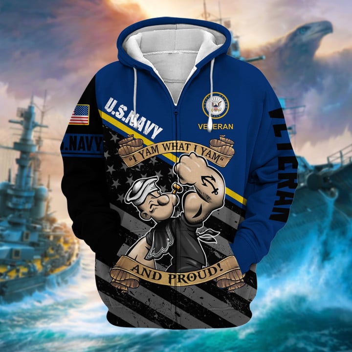 Premium US Military Services US Veteran Zip Hoodie