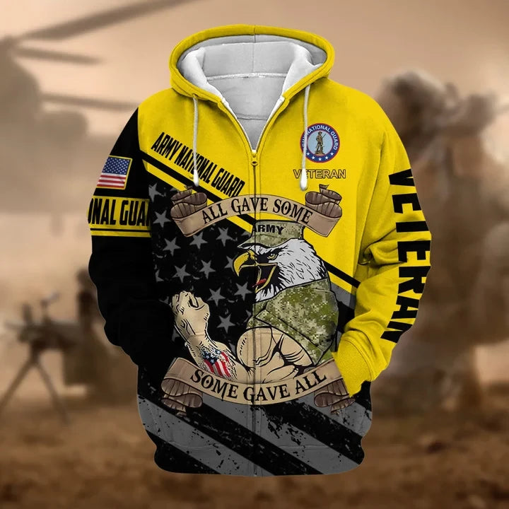 Premium US Military Services US Veteran Zip Hoodie