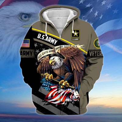 Premium All Gave Some Some Gave All US Veteran Zip Hoodie