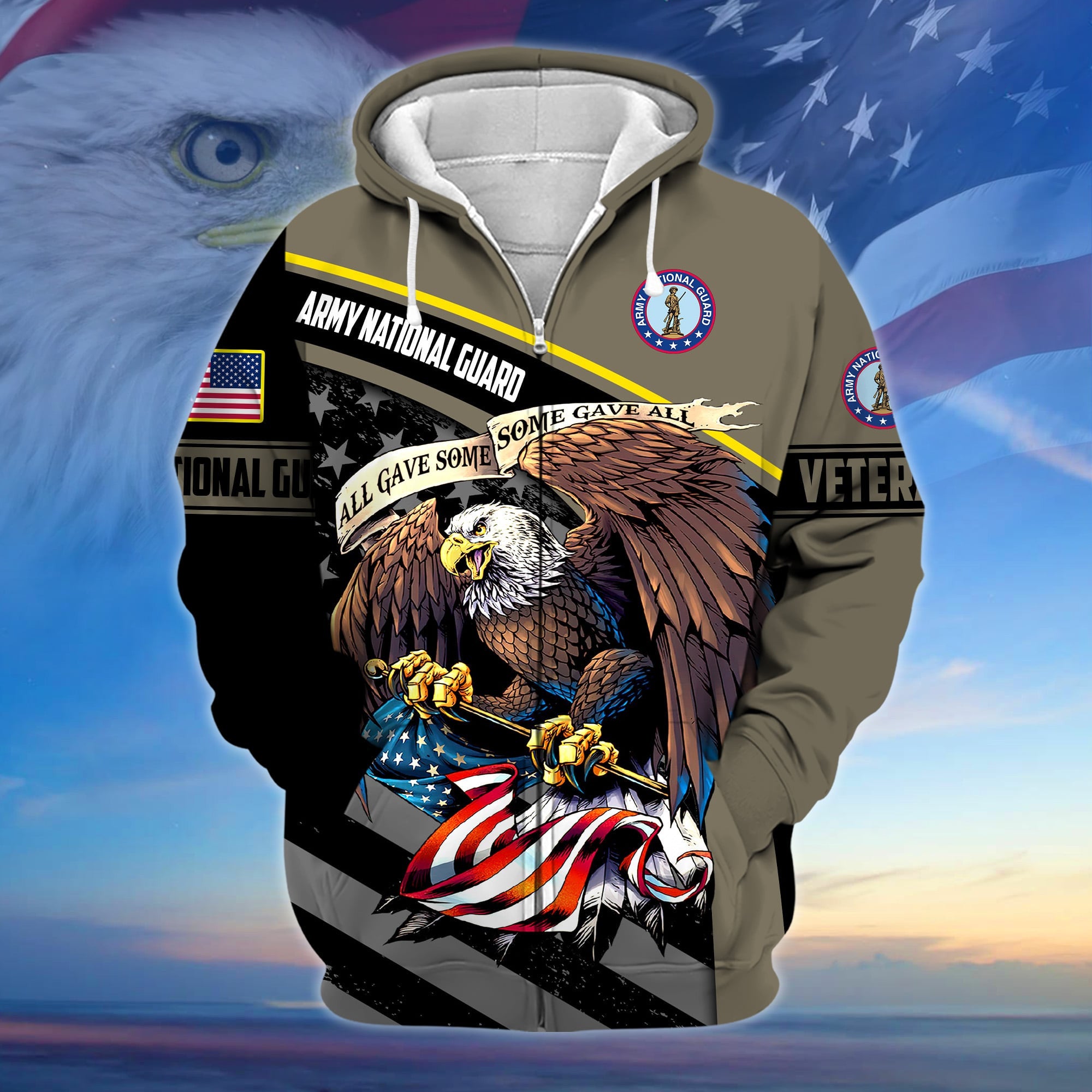 Premium All Gave Some Some Gave All US Veteran Zip Hoodie