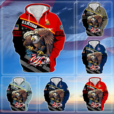 Premium All Gave Some Some Gave All US Veteran Zip Hoodie