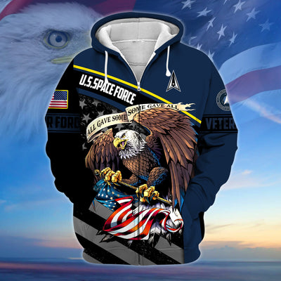 Premium All Gave Some Some Gave All US Veteran Zip Hoodie