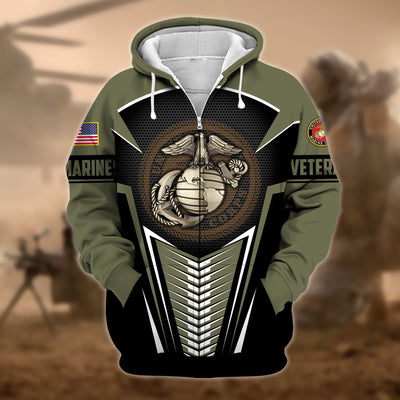 Premium Proudly Served US Veteran Zip Hoodie