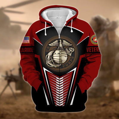 Premium Proudly Served US Veteran Zip Hoodie