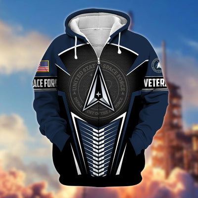 Premium Proudly Served US Veteran Zip Hoodie